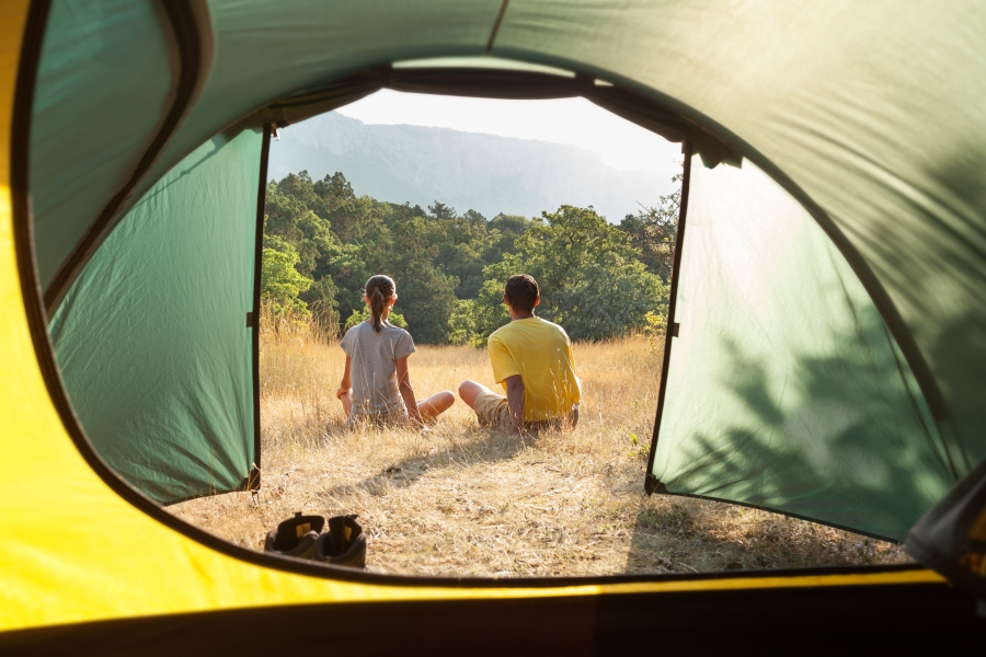 tente dans un camping corse 